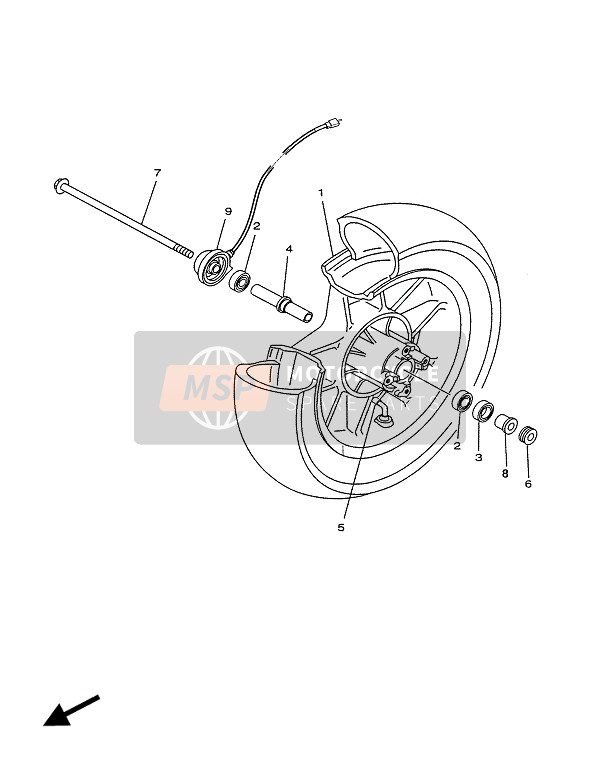 Yamaha YP180E MAJESTY 2004 Vorderradgabel 1 für ein 2004 Yamaha YP180E MAJESTY